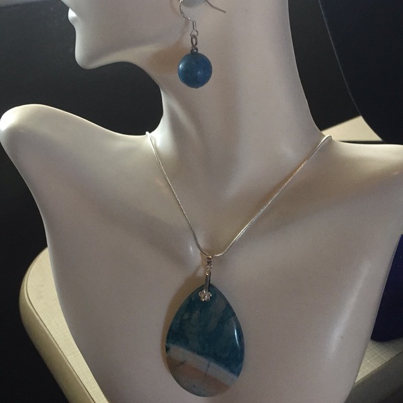 Beautiful Genuine stone SS925Agate howlite Earring - Picture 7 of 8